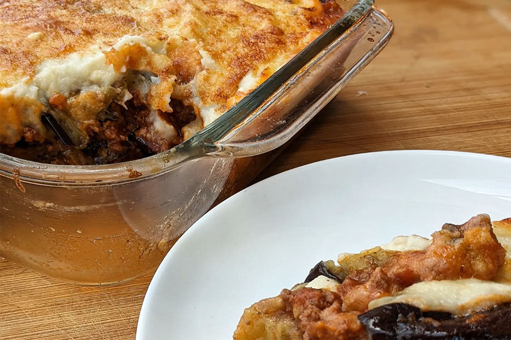 Beef & Eggplant Moussaka with Collagen Cauliflower Sauce