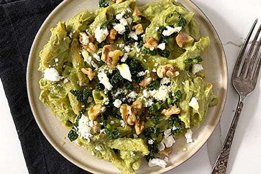 Vegan Broccoli, Feta & Walnut Pasta